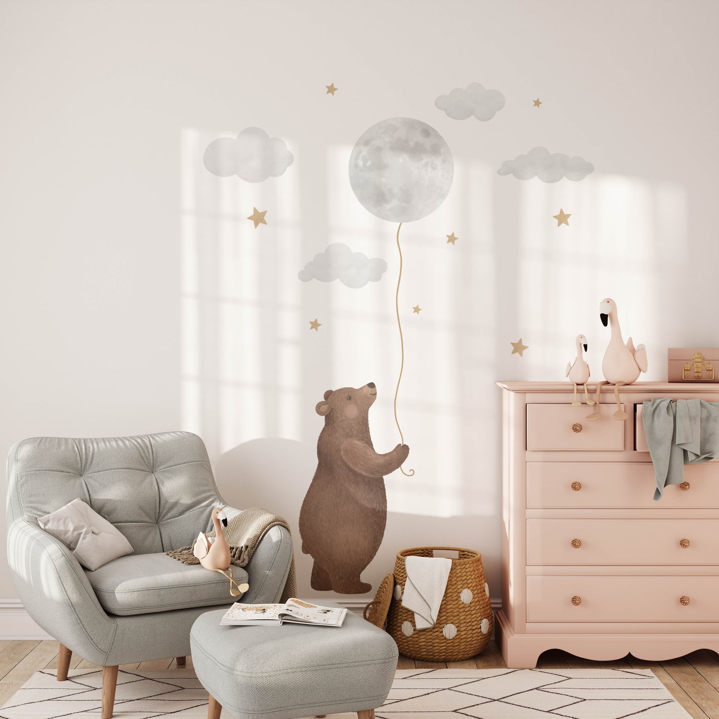 Bear & Moon Nursery Wall Decals