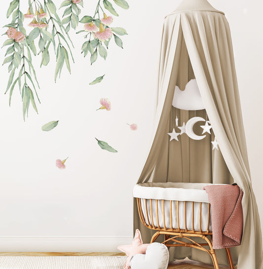 Flowering Gum Tree Wall Decal Set (Pink)