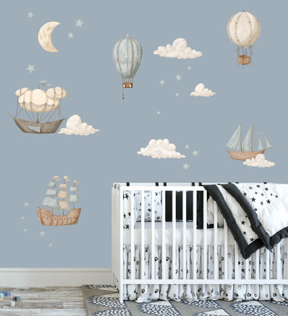 Vintage Set - Hot Air Balloon Decals