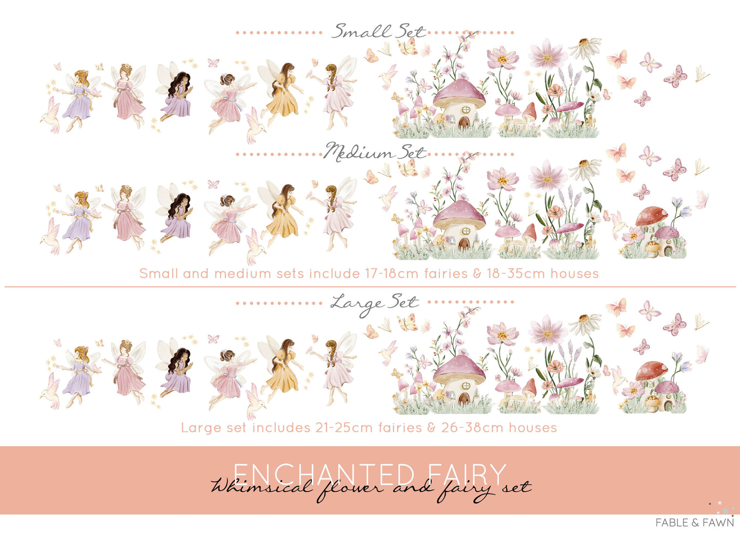 Enchanted Fairy Wall Stickers (Medium Set)