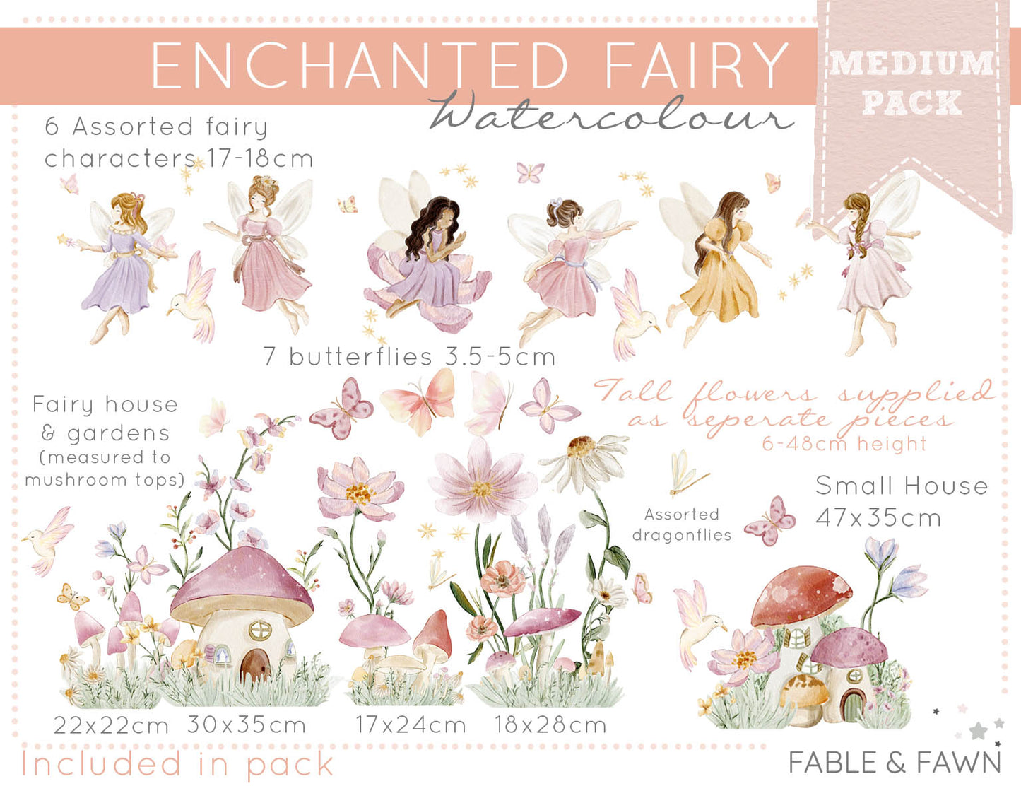 Enchanted Fairy Wall Stickers (Medium Set)