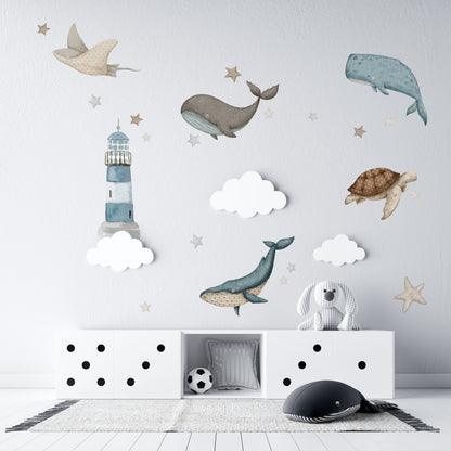 50% OFF - Baby Whale Decal Set