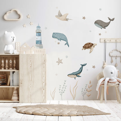 50% OFF - Baby Whale Decal Set