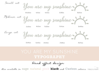 You Are My Sunshine Wall Decal