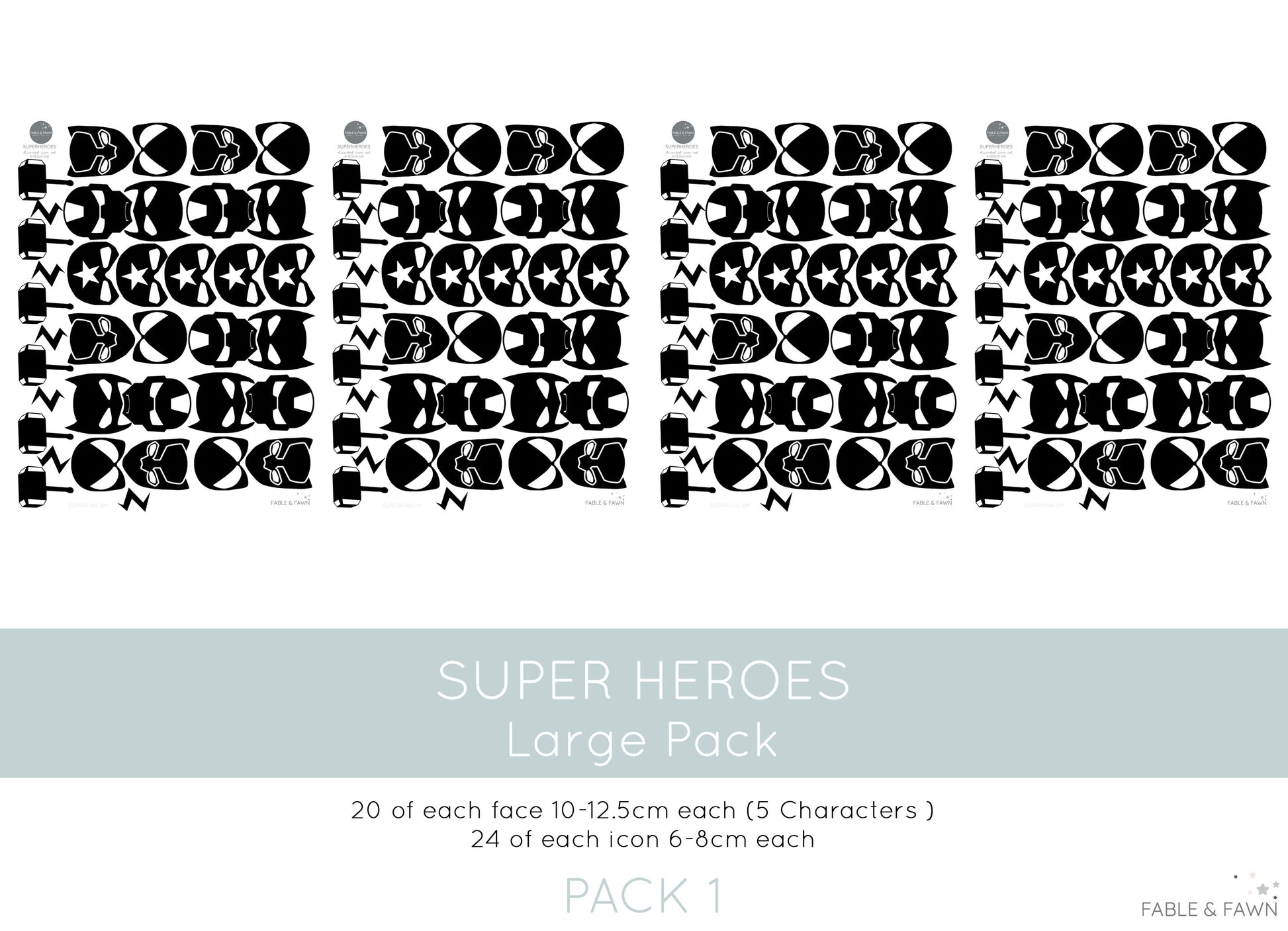 Superhero Wall Decals - 1 or 2 Colour Option - Wall Decals - Fable and Fawn 