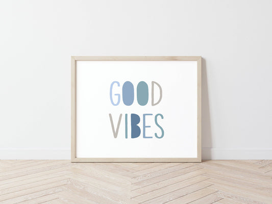 Quotes Good Vibes (Dark Blue) - PRINT - Fable and Fawn 